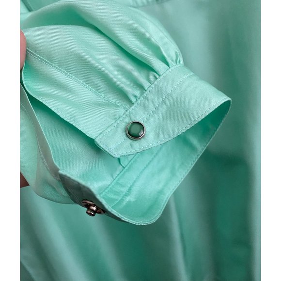 Chris Benz Turquoise Silk Tunic, size 8US - Picture 7 of 10